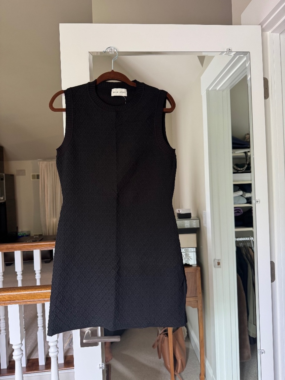 High Sport with tags black jacquard knit sleeveless dress size Medium